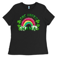 Black st patricks day one lucky mama Ladies Tee - RanaPortraitStore