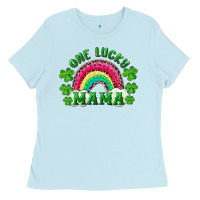 Baby Blue st patricks day one lucky mama Ladies Tee - RanaPortraitStore