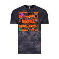 Cloud Black halloween witch hats leopard seamless pattern Vintage Tee - BundleAndBundleShop