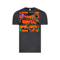 Vintage Black halloween witch hats leopard seamless pattern Vintage Tee - BundleAndBundleShop