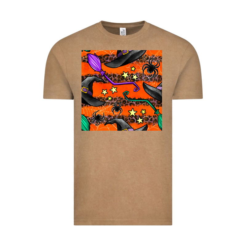 Halloween Witch Hats Leopard Seamless Pattern Vintage Tee by BundleAndBundleShop | Teevron