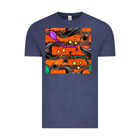 Vintage Denim halloween witch hats leopard seamless pattern Vintage Tee - BundleAndBundleShop