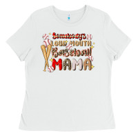 White somebody's loud mouth baseball Ladies Tee - JahusDesignShop