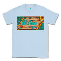 Dusty Blue just a small town girl wlth gemstone arrow and sunflowers licanse plat Classic Tee - Artiststas