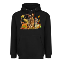 Black Fall Rabbit Heavyweight Hoodie - LillyAllenDesigns
