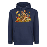 Navy Fall Rabbit Heavyweight Hoodie - LillyAllenDesigns