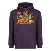 Plum Fall Rabbit Heavyweight Hoodie - LillyAllenDesigns