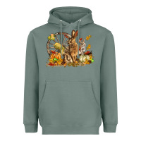 Sage Fall Rabbit Heavyweight Hoodie - LillyAllenDesigns