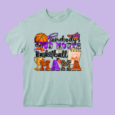 Somebody's Loud Mouth Basketball Mama Heavy Core Tee Designed By Zillion Design Studio