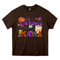 Chocolate Brown somebody's loud mouth basketball mama Heavy Core Tee - Zillion Design Studio