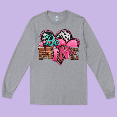 Valentines Day Western Hearts Be Mine Long Sleeve Tee Designed By Jasminsmagicworld