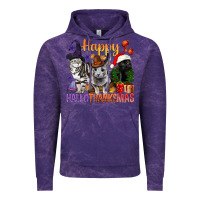 Cloud Purple Happy Hallothanksmas Cats Vintage Hoodie - BundleAndBundleShop