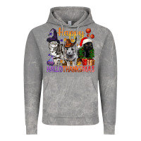 Cloud Rock Happy Hallothanksmas Cats Vintage Hoodie - BundleAndBundleShop