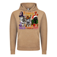 Vintage Coffee Happy Hallothanksmas Cats Vintage Hoodie - BundleAndBundleShop