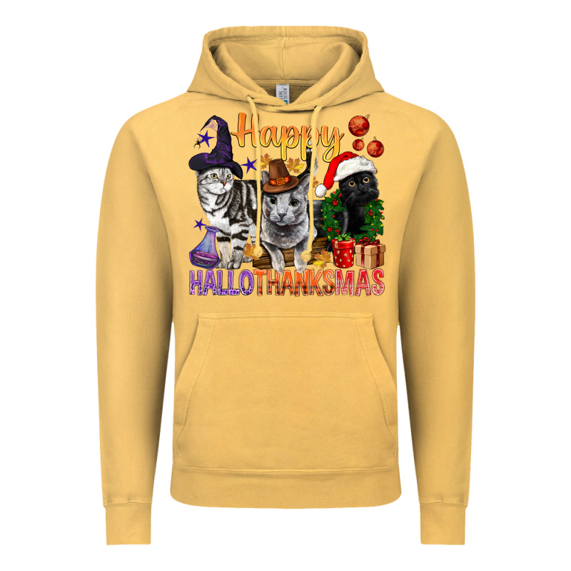 Happy Hallothanksmas Cats Vintage Hoodie by BundleAndBundleShop | Teevron