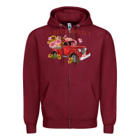 Burgundy flower market Zipper Hoodie - MaliasSmallBusiness