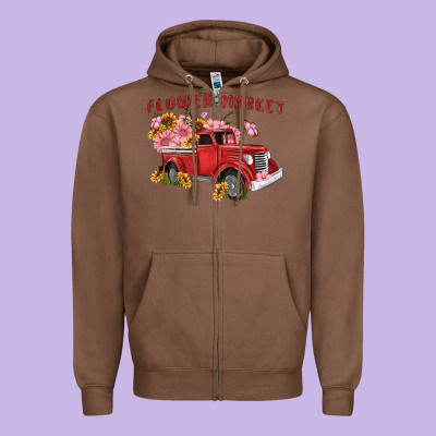 Flower Market Zipper Hoodie Designed By Maliassmallbusiness