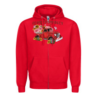 Red flower market Zipper Hoodie - MaliasSmallBusiness