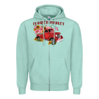 Seafoam flower market Zipper Hoodie - MaliasSmallBusiness