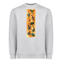 Heather Grey dinosaurs pen wrap Heavyweight Sweatshirt - Artiststas
