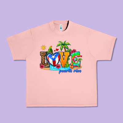 Love Puerto Rico Urban Heavy Tee Designed By Adodesignshop