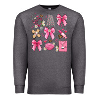 Charcoal Heather coquette bow nurse Premium Sweatshirt - Artiststas