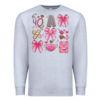 Heather Grey coquette bow nurse Premium Sweatshirt - Artiststas