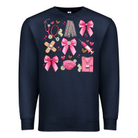 Navy coquette bow nurse Premium Sweatshirt - Artiststas