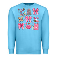Ocean Blue coquette bow nurse Premium Sweatshirt - Artiststas