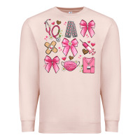 Pale Pink coquette bow nurse Premium Sweatshirt - Artiststas