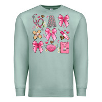 Seafoam coquette bow nurse Premium Sweatshirt - Artiststas
