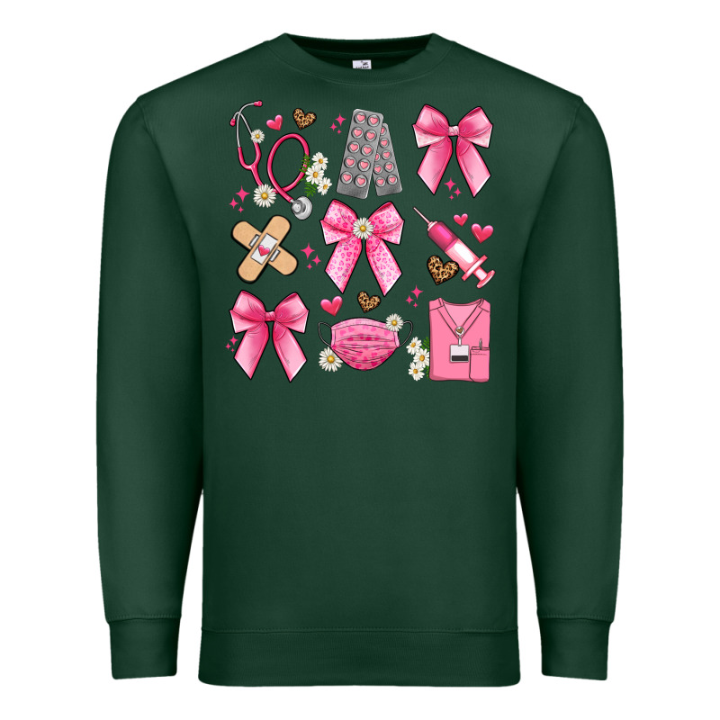 Coquette Bow Nurse Premium Sweatshirt by Artiststas | Teevron