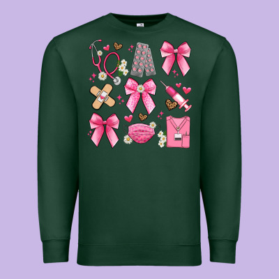 Coquette Bow Nurse Premium Sweatshirt Designed By Artiststas