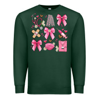 Sports Green coquette bow nurse Premium Sweatshirt - Artiststas