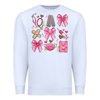 White coquette bow nurse Premium Sweatshirt - Artiststas