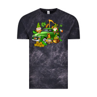 Cloud Black st patricks gnomes  with farm truck Vintage Tee - AdoDesignShop