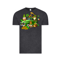 Vintage Black st patricks gnomes  with farm truck Vintage Tee - AdoDesignShop