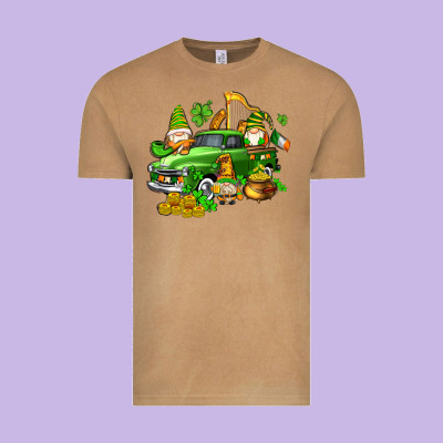 St Patricks Gnomes  With Farm Truck Vintage Tee Designed By Adodesignshop