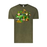 Vintage Olive st patricks gnomes  with farm truck Vintage Tee - AdoDesignShop