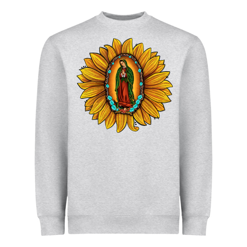 Our Lady Of Guadalupe Sunflower Heavyweight Sweatshirt by JahusDesignShop | Teevron