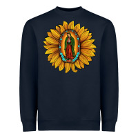 Navy our lady of guadalupe sunflower Heavyweight Sweatshirt - JahusDesignShop