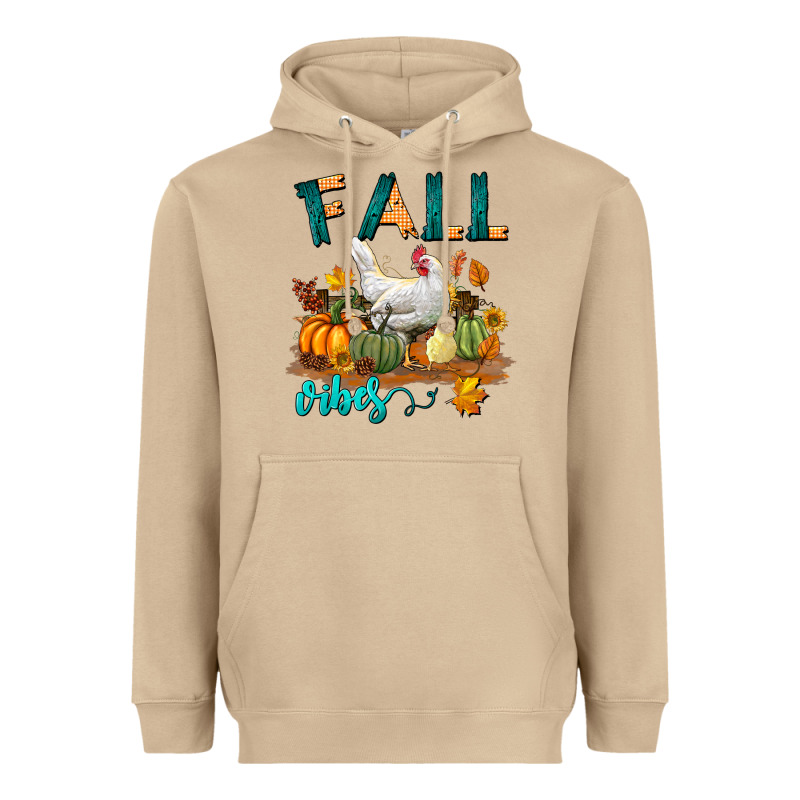 Fall Vibes Chicken Heavyweight Hoodie by LillyAllenDesigns | Teevron