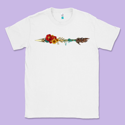Flowers And Arrow With Gemstone Classic Tee Designed By Artiststas