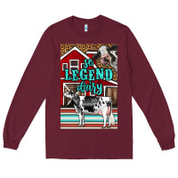 Burgundy Western So Legend Dairy Holstein Cow Long Sleeve Tee - LillyAllenDesigns