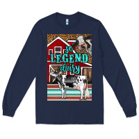 Navy Western So Legend Dairy Holstein Cow Long Sleeve Tee - LillyAllenDesigns