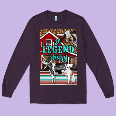 Western So Legend Dairy Holstein Cow Long Sleeve Tee Designed By Lillyallendesigns