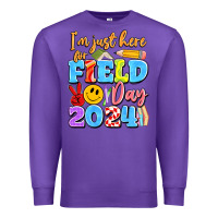 Purple im just here for field day 2024 Premium Sweatshirt - Artiststas