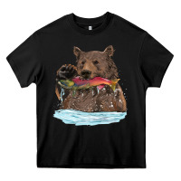 Black mama bear haunting fish Heavy Core Tee - RanaPortraitStore