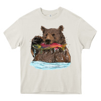 Cream mama bear haunting fish Heavy Core Tee - RanaPortraitStore
