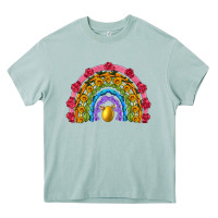 Arona easter and spring with flowers carrots butterfly and sunflower rainbow Heavy Core Tee - Artiststas